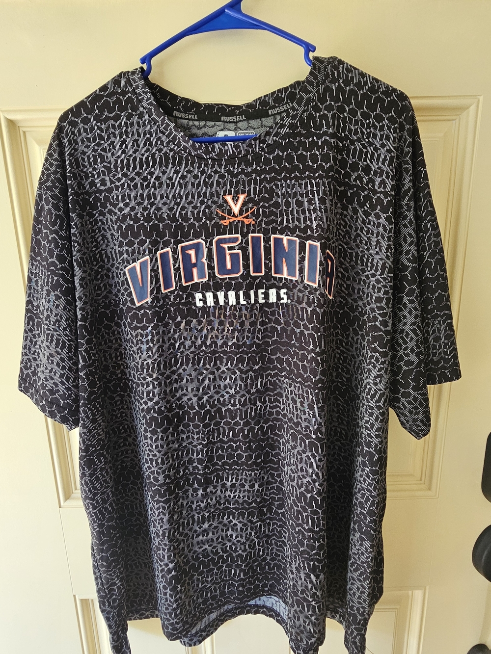 Russell Athletic Black & Gray Performance Tee with Virginia Cavaliers Logo 3XL